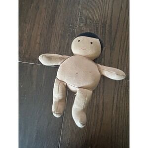 Lovevery Organic Cotton Plush Baby Doll Soft First Toy Tan Black Hair
